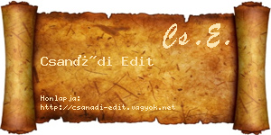 Csanádi Edit névjegykártya