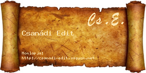 Csanádi Edit névjegykártya